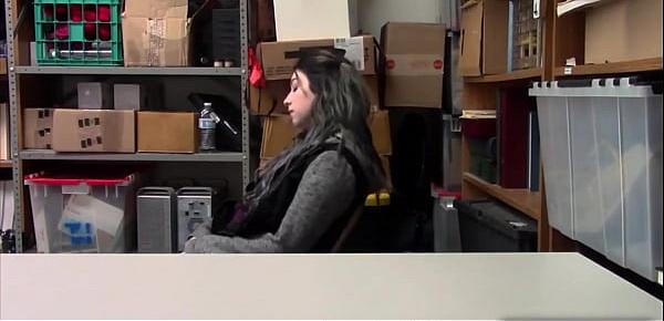  BBW teen thief caught and fucked by her LP officer stepdad